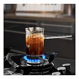 ÇİZGİLİ BOROSİLİKAT CAM CEZVE 450 ML