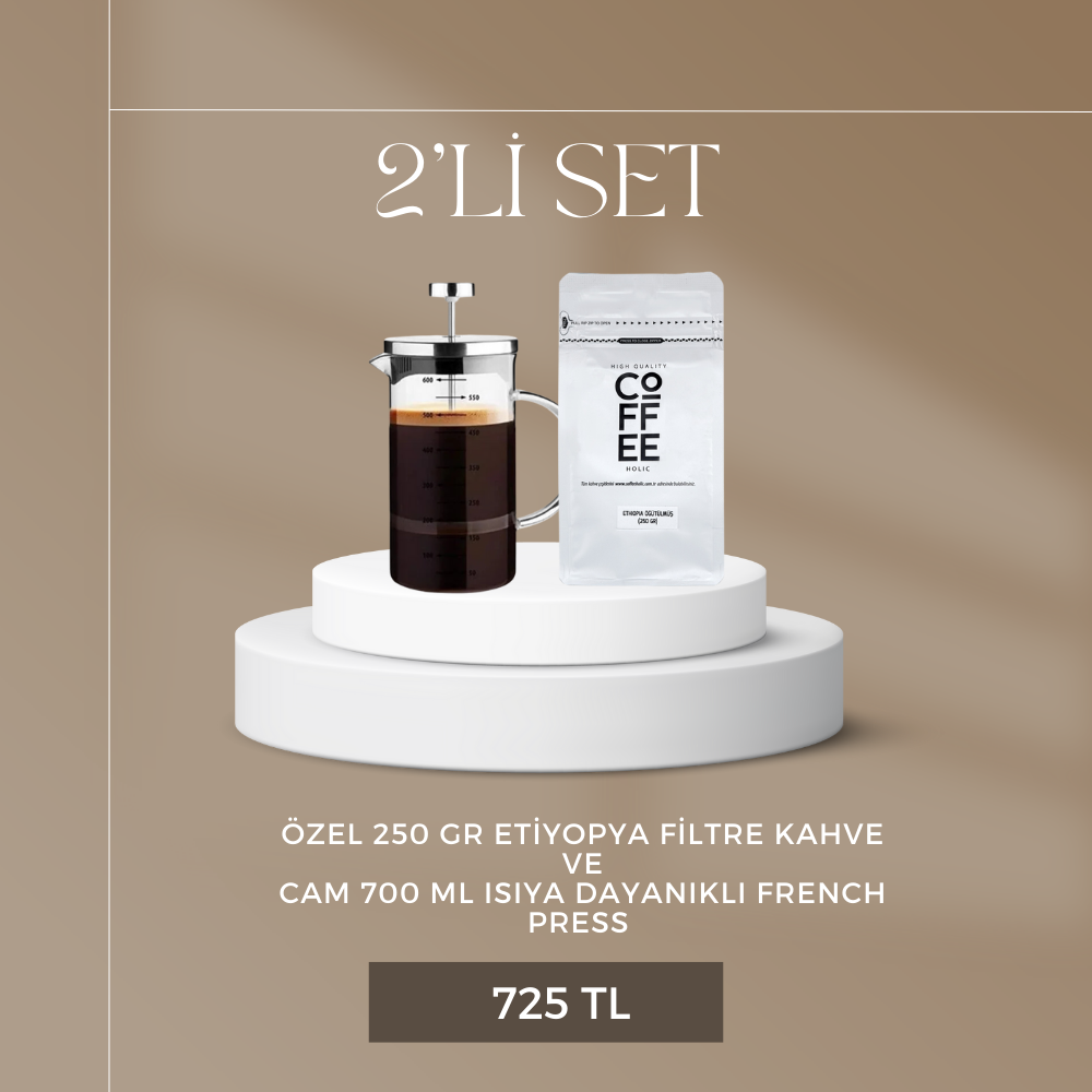 2'Lİ SET FİLTRE KAHVE VE FRENC PRESS